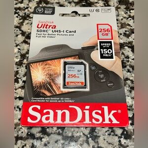 SanDisk Ultra SD Memory Card 256 GB SDXC UHS-1 Class 10 For Cameras-NEW